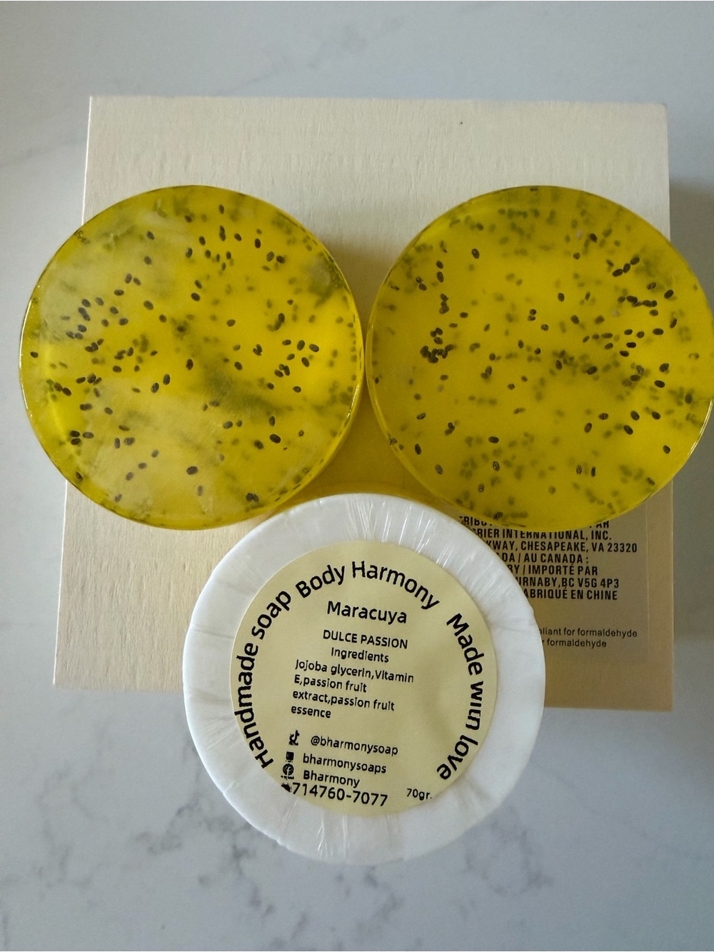 Handmade Maracuya Passion Soap Set - Yellow Speckled Bars